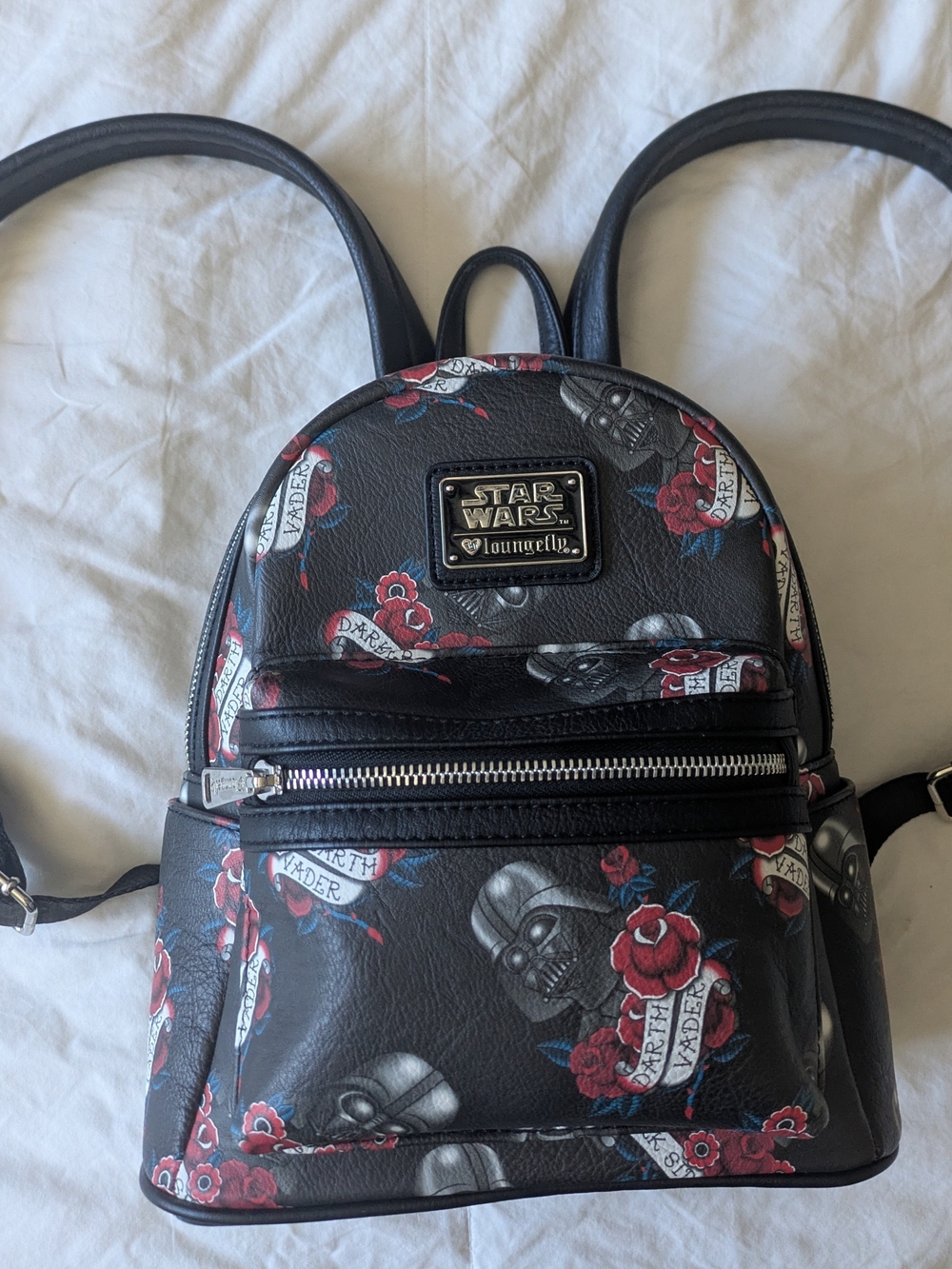 Star Wars Loungefly Mini Backpack in Black with Red Rose Print